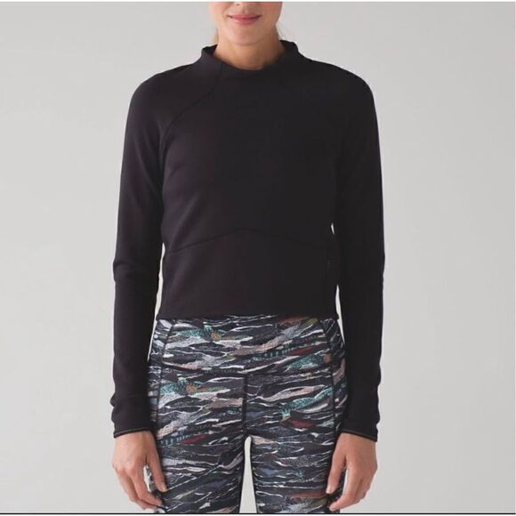 Lululemon Hill & Valley Black Mock Neck Long Sleeve  Pullover - Picture 1 of 14